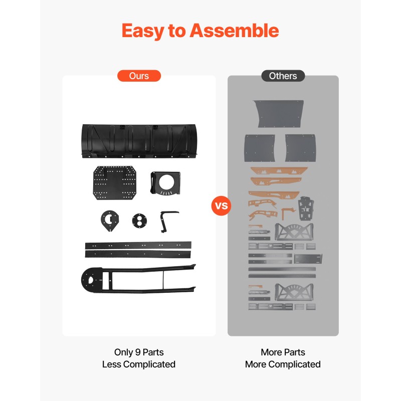 Lumiaurapaketti 122 cm teräs ATV ja UTV universaali kiinnitys