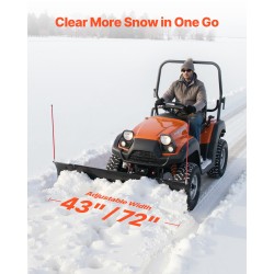 Säädettävä teräslumiaura 109/183 cm kumiläpillä mönkijöille ja hyötyajoneuvoille