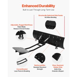 Säädettävä teräslumiaura 109/183 cm kumiläpillä mönkijöille ja hyötyajoneuvoille