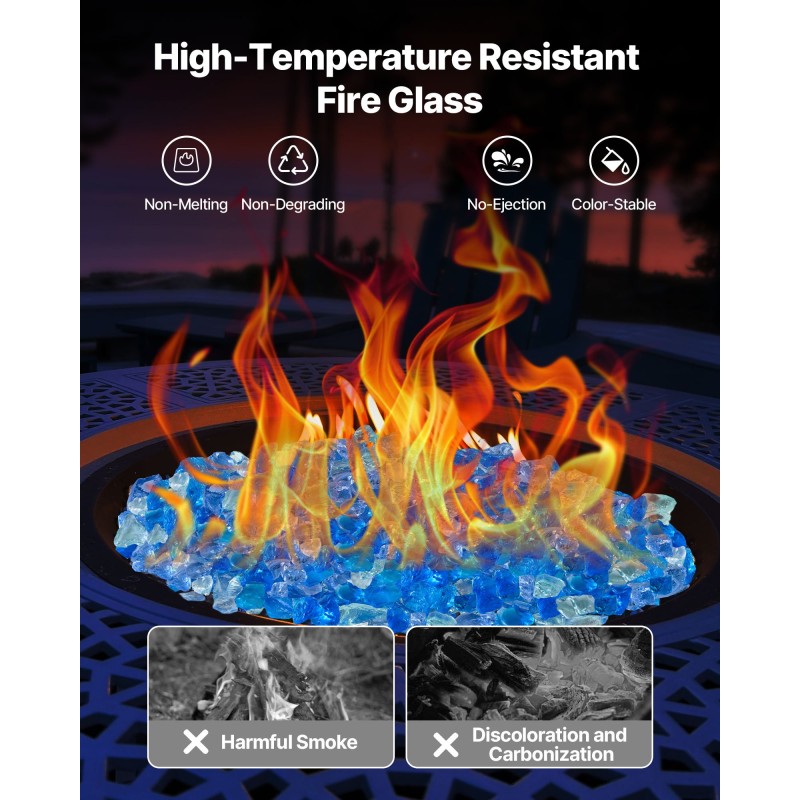 Tulilasipalat 4,5 kg 19 mm lämpökestävä kvartsihiekasta valmistettu sekoitussävyissä