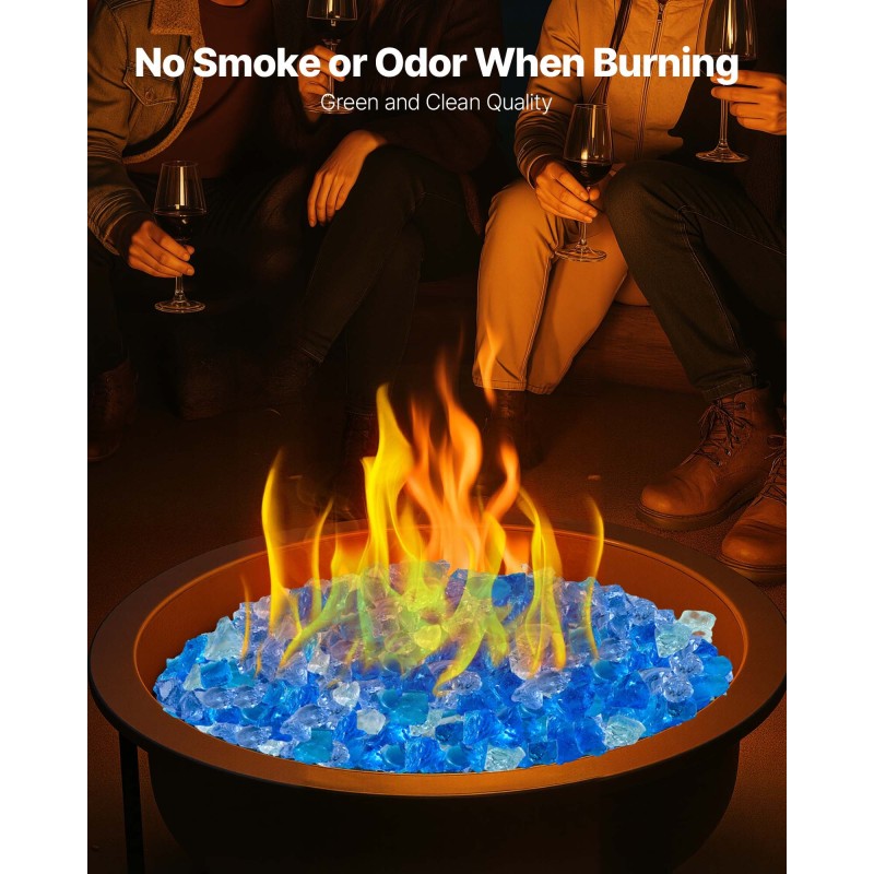 Tulilasipalat 4,5 kg 19 mm lämpökestävä kvartsihiekasta valmistettu sekoitussävyissä