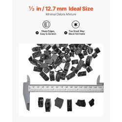 Heijastava murskattu karkaistu lasi tulisijoihin 9 kg musta 12,7 mm