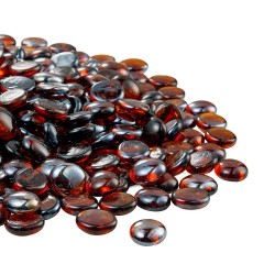 Litteät pyöreät tulilasikivet paloturvallisesta lasista 19 mm 4,5 kg tulisijoihin