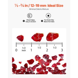 Tulilasi palonkestävä kvartsilasi 19 mm palat 4,5 kg punainen tulipesiin