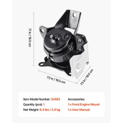 Vasen etummoottorin kiinnike rauta alumiini kumivaimennus 1 kpl Chevrolet Silverado 1500 2014–2018