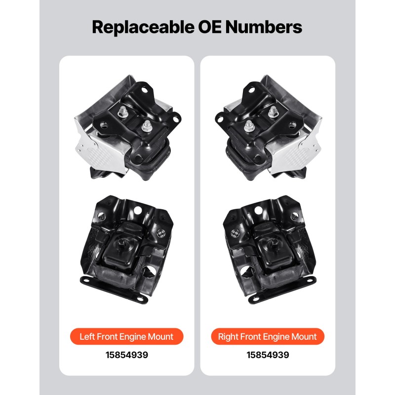 Moottorin kiinnikesarja rauta alumiini kaksi kappaletta Chevrolet Silverado 1500 V8 5,3l 2007–2013