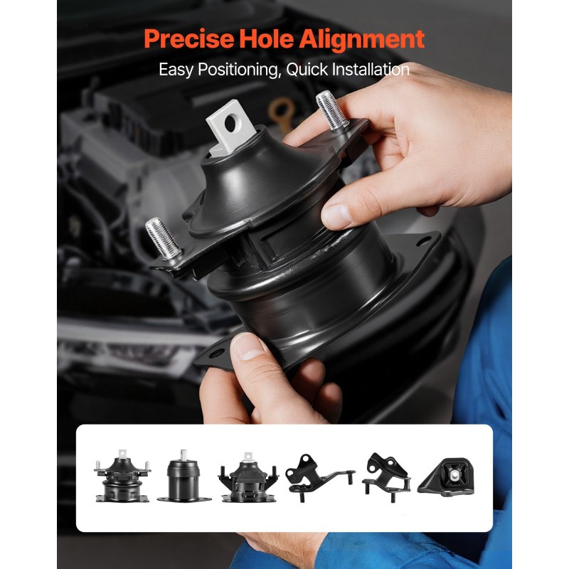 Moottorin ja vaihteiston kiinnikesarja rauta alumiini kumi 6-osainen Honda Accord 2.4-litrainen 2003–2007