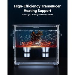 Ultraäänipuhdistin 6 l ruostumaton teräs 40 kHz 120 W digitaalinen ajastin