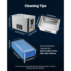 Ultraäänipesuri 30 litraa ruostumaton teräs 480 wattia ultraääni 600 wattia lämmitys