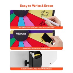 Onnenpyörä 610 mm 14 kenttää uudelleenkirjoitettava pinta säädettävä jalusta