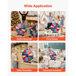 Pöytämallinen onnenpyörä 610 mm 14 sektoria kuivapyyhittävä pinta 6 väriä