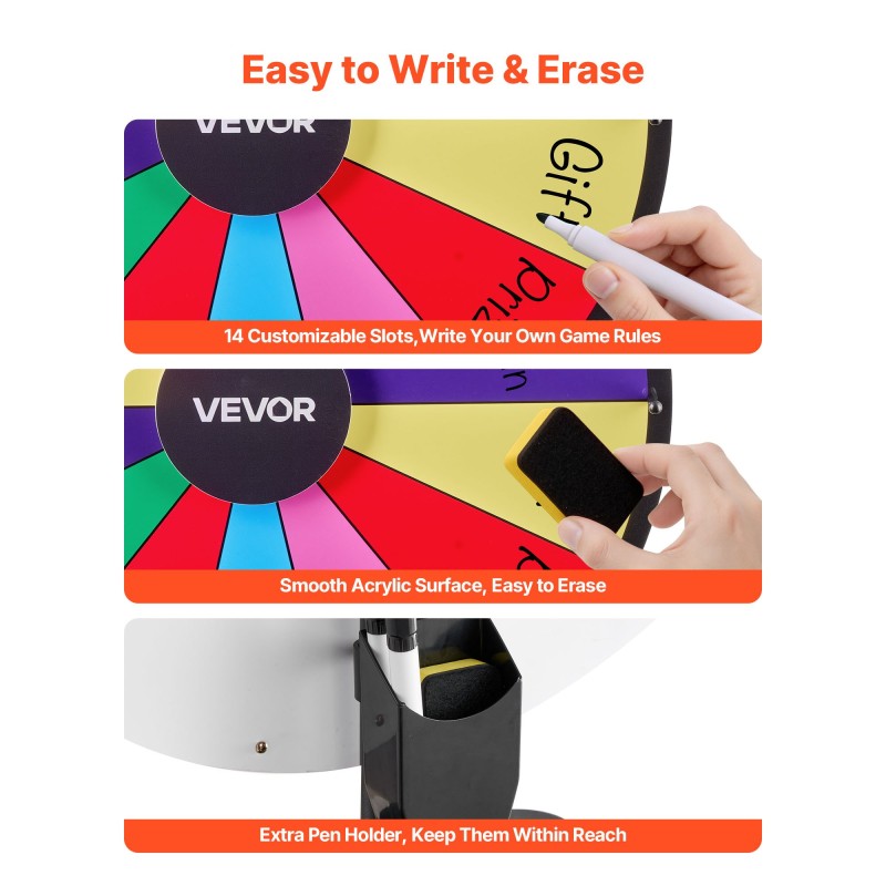 Onnenpyörä 610 mm 14 osiota kuivapyyhittävä pinta säädettävä korkeus