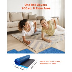 Lattian alusmateriaali 3 mm kierrätetty kuitu PE-kalvolla 18,6 m² rulla