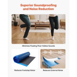 Lattian alusmateriaali 3 mm kierrätetty kuitu PE-kalvolla 18,6 m² rulla