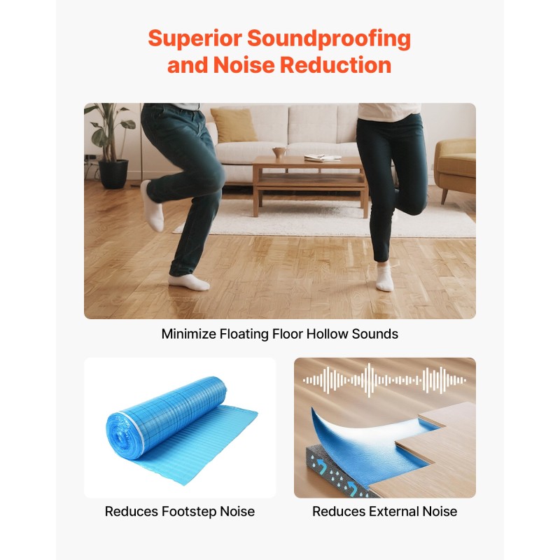 Alusmateriaali EPE ja PE 3 mm 18,6 m² rulla laminaatti- ja bambulattioille