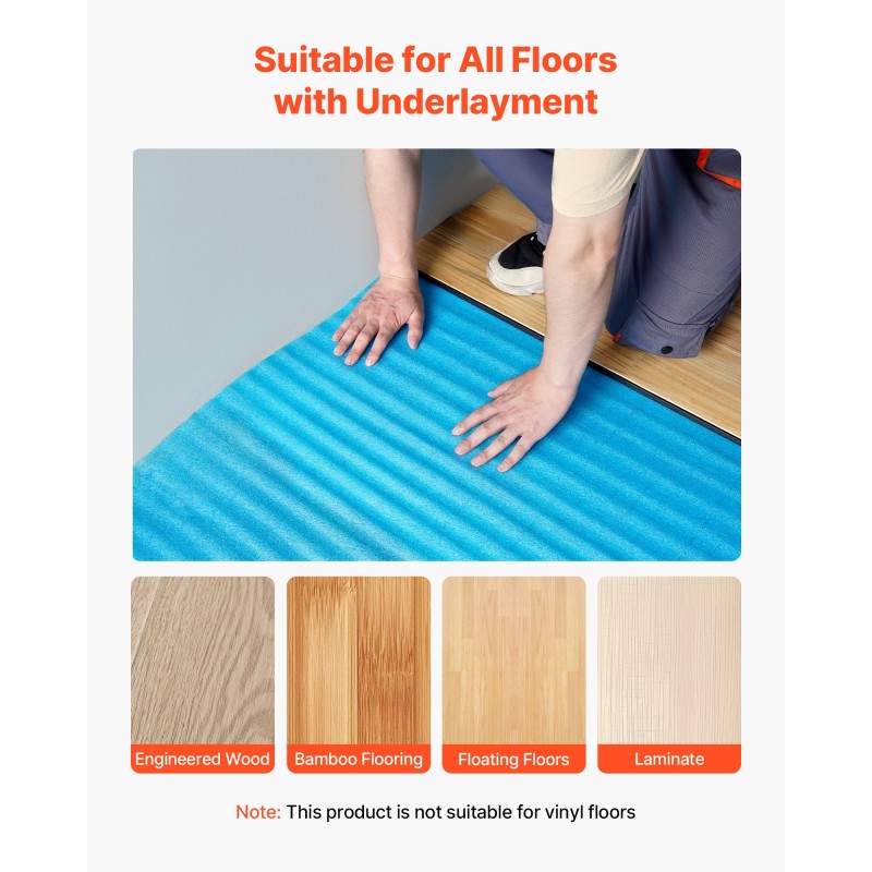 Alusmateriaali EPE ja PE 3 mm 18,6 m² rulla laminaatti- ja bambulattioille