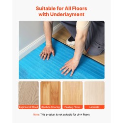 Lattian aluskate laminaatti- ja puulattioille EPE-vaahto ja PE-kalvo 3 mm 3 rullaa