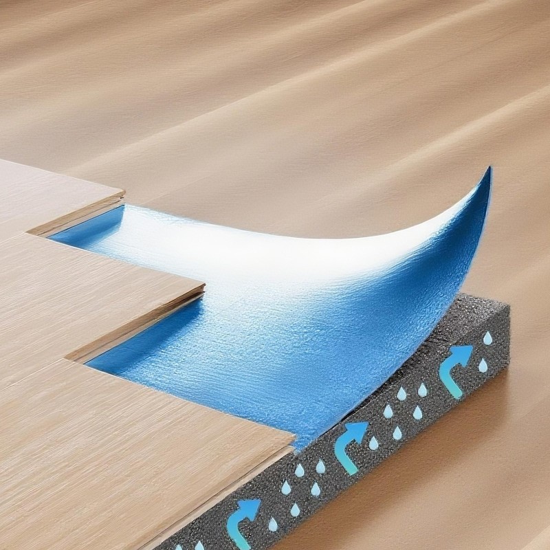 Lattian alusmateriaali kierrätyskuitu PE-höyrysulku 3 mm rulla 9,3 m² vinyyli laminaatti puulattioille