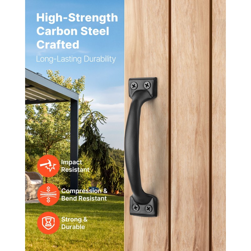 Ovi- ja porttikahva hiiliteräs 152 mm 4 kappaletta sisä- ja ulkokäyttöön