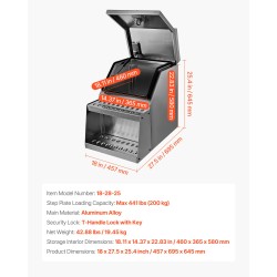 Alumiininen sivuasennettava lukittava askelmalaatikko kuormaautoihin kaksisataa kiloa kantava