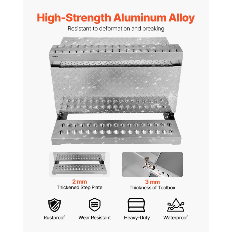 Askelmatyökalulaatikko kuorma-autoon alumiiniseos 790 x 770 x 485 mm 200 kg