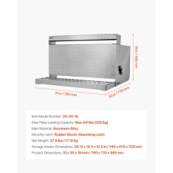 Askelmatyökalulaatikko kuorma-autoon alumiiniseos 790 x 770 x 485 mm 200 kg