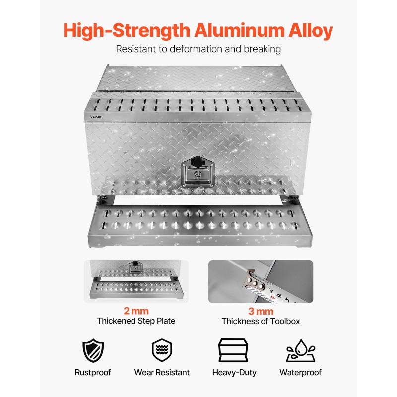 Askelmallinen työkalulaatikko alumiiniseos 760 x 750 x 400 mm 200 kg
