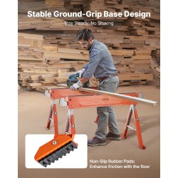 Taitettava teräksinen sahapukki 2 kpl korkeussäätö 640–820 mm kantavuus 816,5 kg