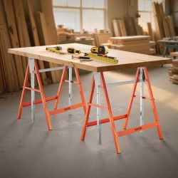 Sahapukki taittuva teräsrakenne korkeussäädettävä 800–1300 mm kantavuus 199,6 kg 2 kpl