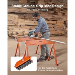 Taitettava teräksinen sahapukki pari 600,1 kg kantavuus 730 mm korkeus