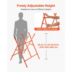 Taitettava terässahapukki säädettävä 920–980 mm korkeus sivuurat 117,9 kg