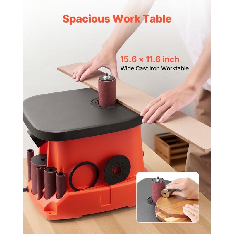 Pöytämallinen karahiomakone valurautaisella pöydällä 2000 kierrosta minuutissa 16 millimetrin iskunpituudella 6 hiomaholkilla