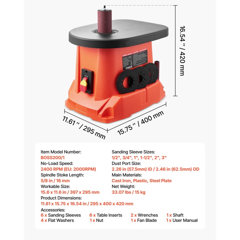 Pöytämallinen karahiomakone valurautaisella pöydällä 2000 kierrosta minuutissa 16 millimetrin iskunpituudella 6 hiomaholkilla
