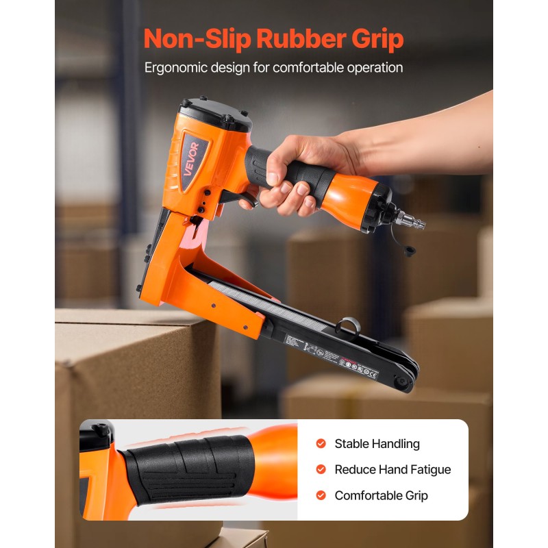 Paineilmatoiminen pahvilaatikkojen niittain alumiinirunko 34,8 mm kruunulla 16 ja 19 mm jalka