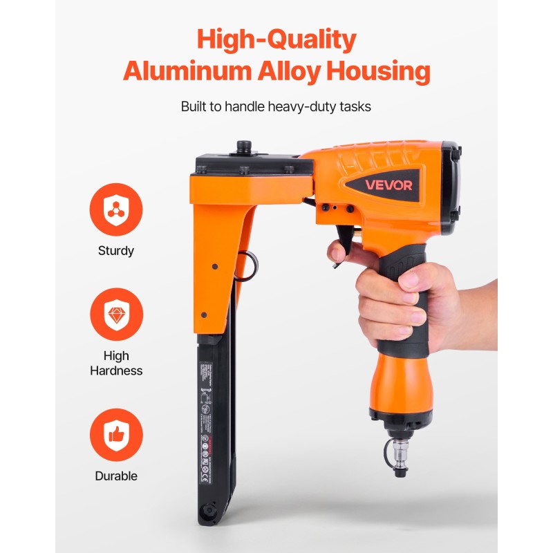 Paineilmatoiminen pahvilaatikkojen niittain alumiinirunko 34,8 mm kruunulla 16 ja 19 mm jalka