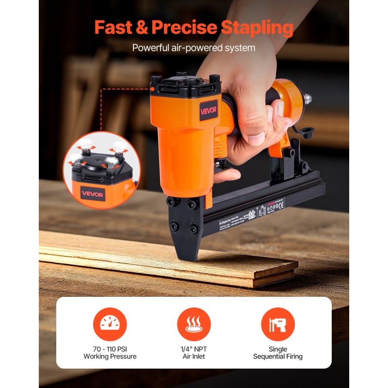 Paineilmakäyttöinen verhoiluniittain alumiinirunko 4–16 mm niitit 180 kpl