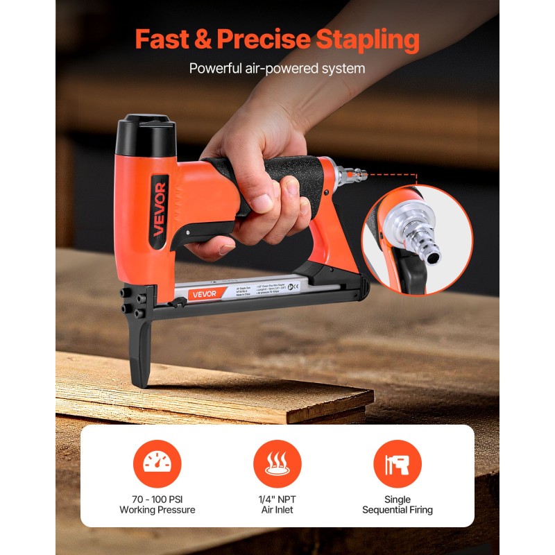 Paineilmaniittain alumiinirunko 12,8 mm kruunu 6–16 mm verhoilu puutyöt