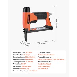 Paineilmanitoja 22-mittainen alumiiniseos 9,5 mm kruunu 6–16 mm niiteille verhoiluun
