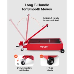 Öljynkeräysastia matalaprofiilinen 75,7 l pyörillä T-kahvalla manuaalipumpulla