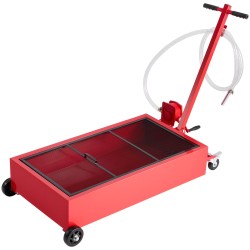 Öljynkeräysastia matalaprofiilinen 75,7 l pyörillä T-kahvalla manuaalipumpulla