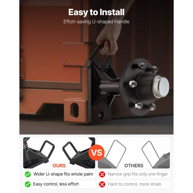 Kontin akselisarja 6-pulttinen teräsrunko ruosteenkestäväpinnoite kantavuus 7000 paunaa 6–12 metriä konteille kiristysräikällä