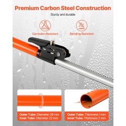 Teleskooppinen hiiliteräs kuormansidontatanko säädettävä 40–73 tuumaa säilytysverkolla jakotangolla