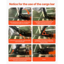 Teleskooppinen hiiliteräs kuormansidontatanko säädettävä 40–73 tuumaa säilytysverkolla jakotangolla