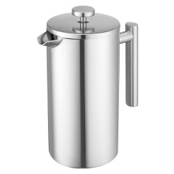 Pressopannu kaksiseinäinen ruostumaton teräs 1 5 l tiheällä metallisuodattimella