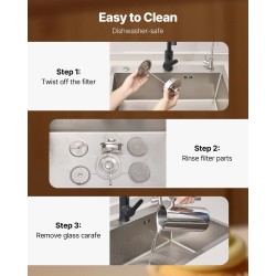 Pressopannu kaksiseinäinen ruostumaton teräs 1,5 l tiheällä metallisuodattimella