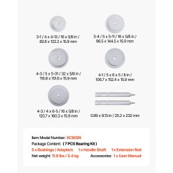 Laakeripuristinsarja 7-osainen metallinen ruosteenkestävä sisältää holkit ja laukku