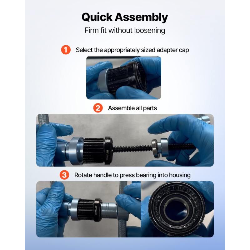 Laakeriprässisarja metallirunkoinen mustaksi käsitelty 25 osaa polkupyörille moottoripyörille autoille