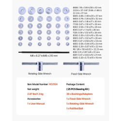 Laakeriprässisarja metallirunkoinen mustaksi käsitelty 25 osaa polkupyörille moottoripyörille autoille