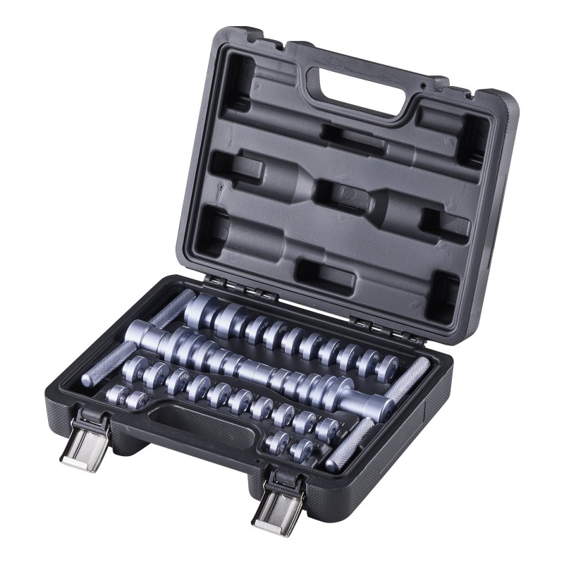 Laakeriprässisarja metallirunkoinen mustaksi käsitelty 25 osaa polkupyörille moottoripyörille autoille