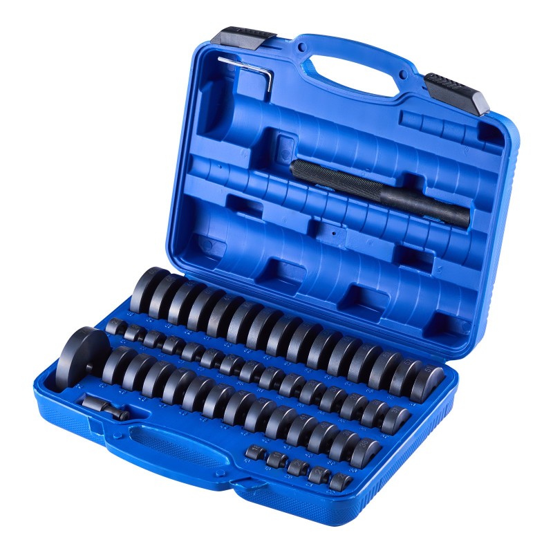 Laakeriprässisarja 68 osaa metallia musta pintakäsittely sisältää avaimen polkupyörille moottoripyörille autoihin